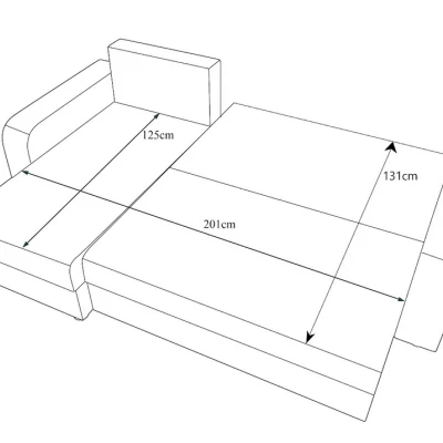 Ecksofa CHIARA – Grau/Schwarz