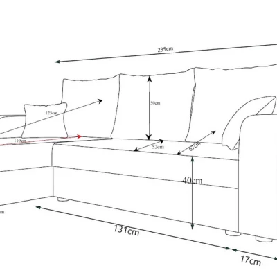 Ecksofa CHIARA – Grau/Schwarz