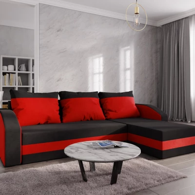 Ecksofa CHIARA – Schwarz/Rot