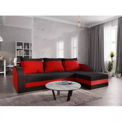 Ecksofa CHIARA – Schwarz/Rot