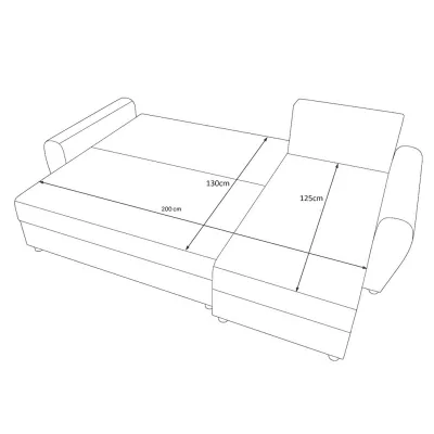 Ausziehbares Ecksofa FLORIANA – Schwarz/Grün