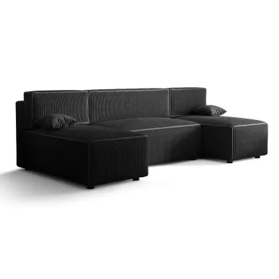 Praktische U-Form Couchgarnitur RADANA – schwarz