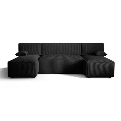 Praktische U-Form Couchgarnitur RADANA – schwarz