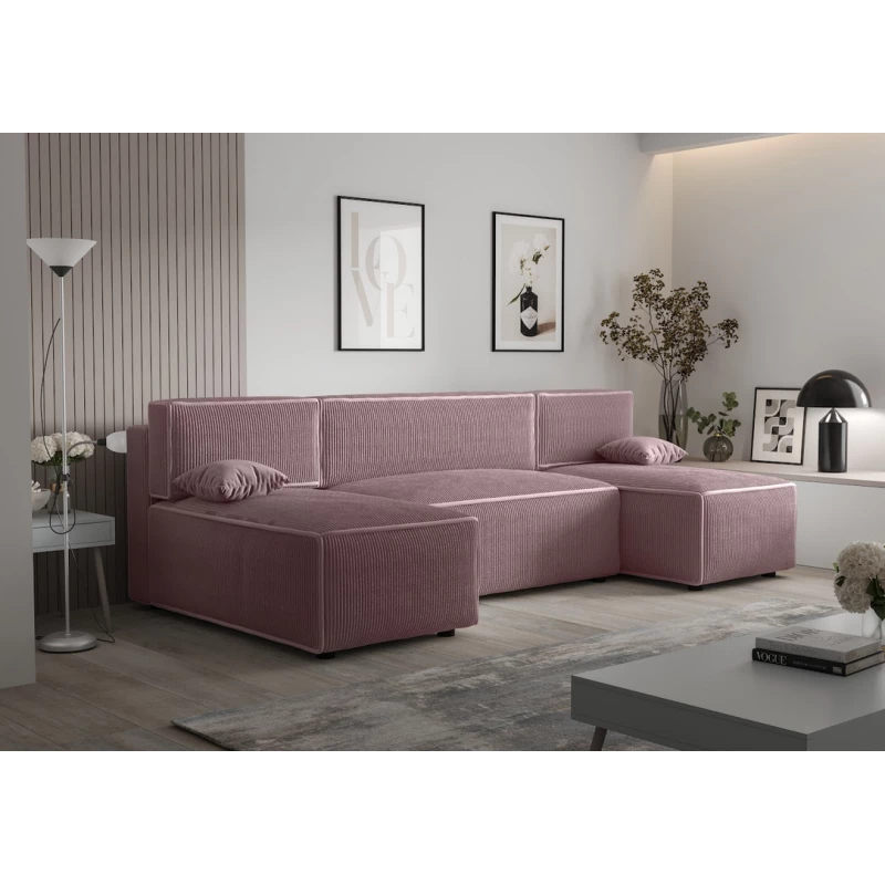 U-förmige Couchgarnitur RADANA – Rosa