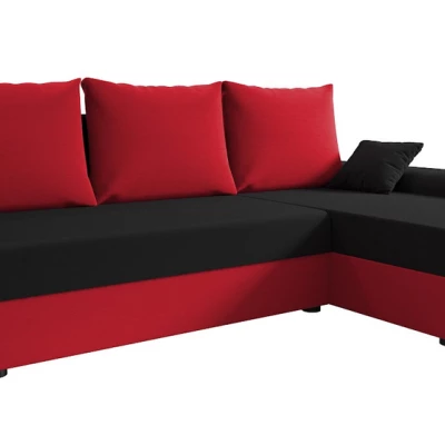 Ecksofa DAGMAR – Schwarz/Rot