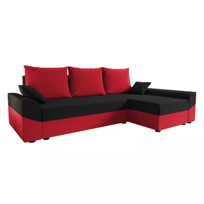 Ecksofa DAGMAR – Schwarz/Rot