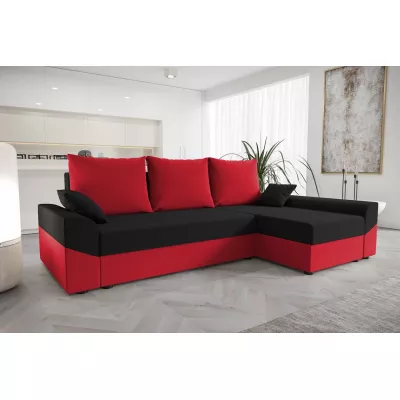 Ecksofa DAGMAR – Schwarz/Rot