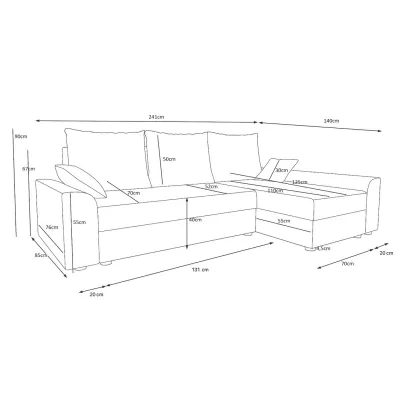 Ecksofa DAGMAR – Schwarz/Rot