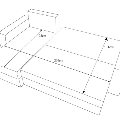 Ausziehbares Ecksofa PARI – Beige/Dunkelbraun