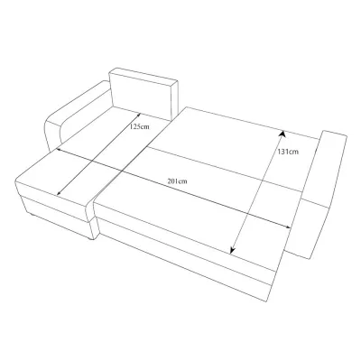 Ausziehbares Ecksofa PARI – Beige/Dunkelbraun