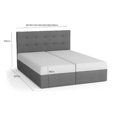 Boxspringbett mit Stauraum WALLY – 200x200, Braun