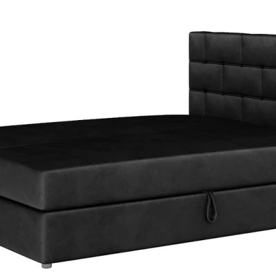 Boxspringbett mit Stauraum WALLY – 200x200, Schwarz