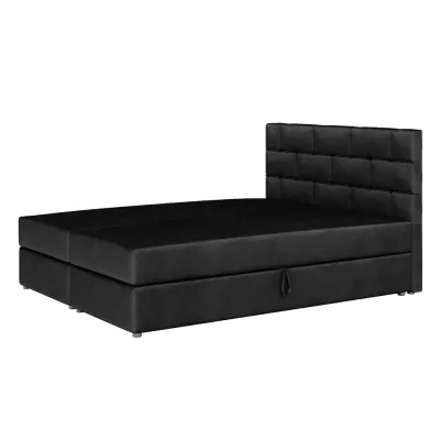 Boxspringbett mit Stauraum WALLY – 200x200, Schwarz