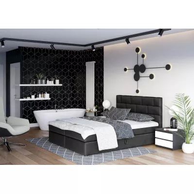 Boxspringbett mit Stauraum WALLY – 200x200, Schwarz