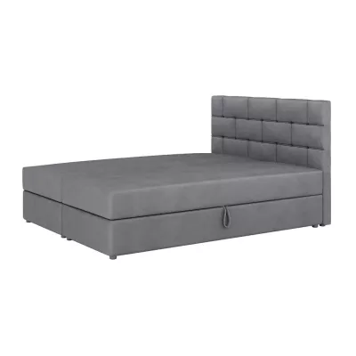 Boxspringbett mit Stauraum WALLY – 200x200, Dunkelgrau