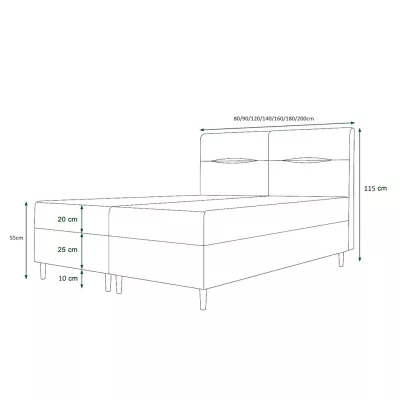 Boxspringbett mit Stauraum HENNI COMFORT – 200x200, Graphit hell