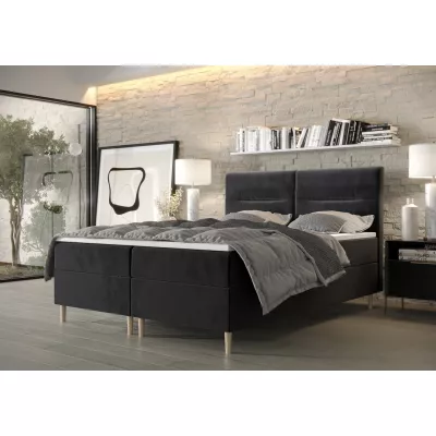 Boxspringbett mit Stauraum HENNI COMFORT – 200x200, Graphit hell