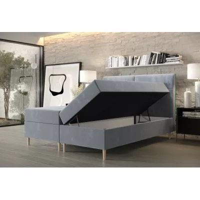 Boxspringbett mit Stauraum HENNI COMFORT – 200x200, Graphit hell