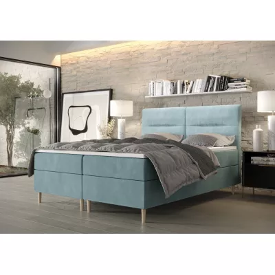 Boxspringbett mit Stauraum HENNI COMFORT – 200x200, Graublau