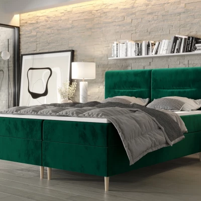 Boxspringbett mit Stauraum HENNI COMFORT – 200x200, Grün