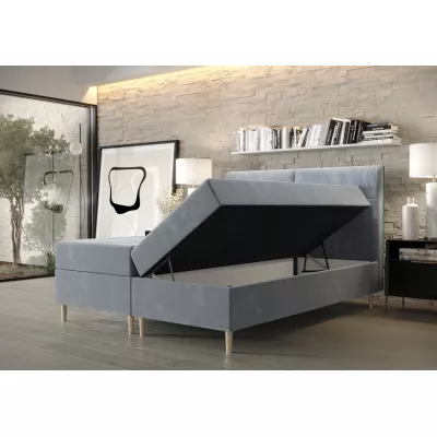 Boxspringbett mit Stauraum HENNI – 200x200, Graphit hell