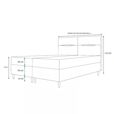 Boxspringbett mit Stauraum HENNI – 200x200, Graublau