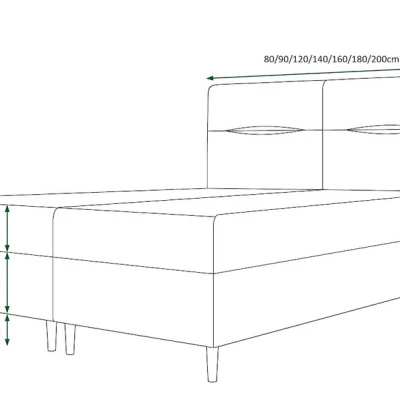 Boxspringbett mit Stauraum HENNI – 200x200, Grün