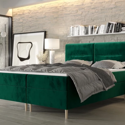 Boxspringbett mit Stauraum HENNI – 200x200, Grün