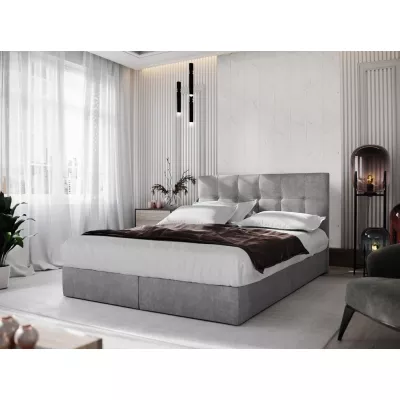 Boxspringbett mit Stauraum PURAM – 200x200, Grau