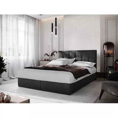 Boxspringbett mit Stauraum PURAM COMFORT – 200x200, Schwarz