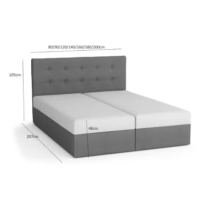 Boxspringbett mit Stauraum PURAM – 200x200, Dunkelgrau