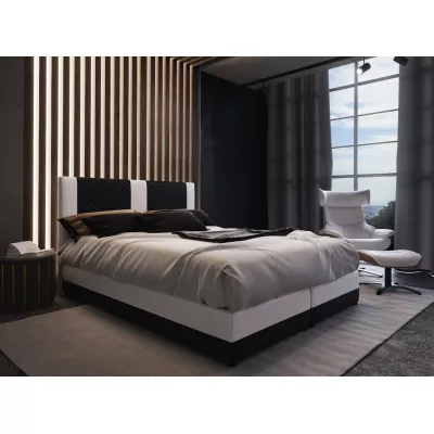 Boxspringbett mit Stauraum PIERROT COMFORT – 180x200, Schwarz / Weiß