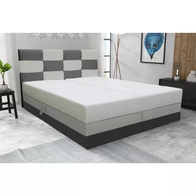 Boxspringbett mit Stauraum MARLEN COMFORT – 200x200, Grau / Beige