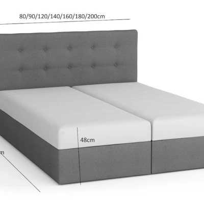 Boxspringbett mit Stauraum MARLEN COMFORT – 200x200, Anthrazit / Grau