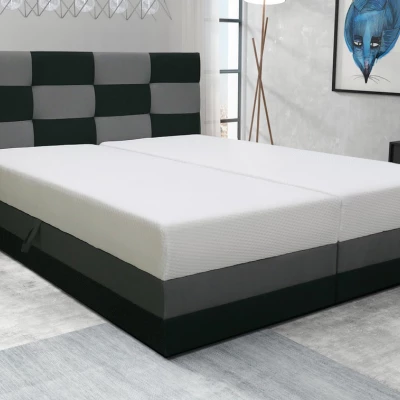 Boxspringbett mit Stauraum MARLEN COMFORT – 200x200, Anthrazit / Grau