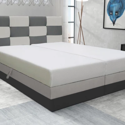 Boxspringbett mit Stauraum MARLEN – 200x200, Grau / Beige