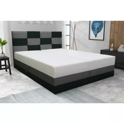 Boxspringbett mit Stauraum MARLEN – 200x200, Anthrazit / Grau