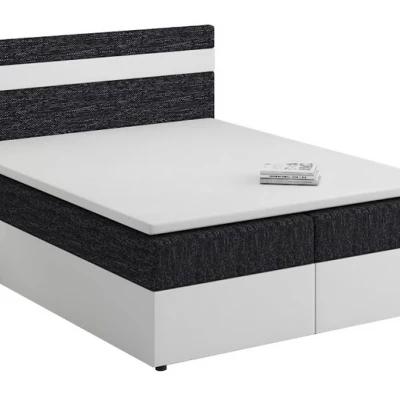 Boxspringbett mit Stauraum SISI COMFORT – 200x200, Schwarz / Weiß