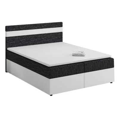 Boxspringbett mit Stauraum SISI COMFORT – 200x200, Schwarz / Weiß