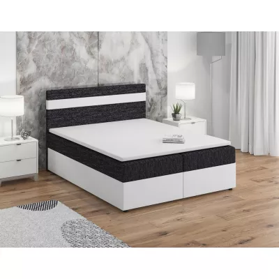 Boxspringbett mit Stauraum SISI COMFORT – 180x200, Schwarz / Weiß