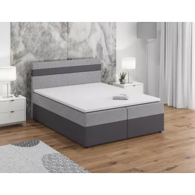 Boxspringbett mit Stauraum SISI COMFORT – 200x200, Hellgrau / Grau