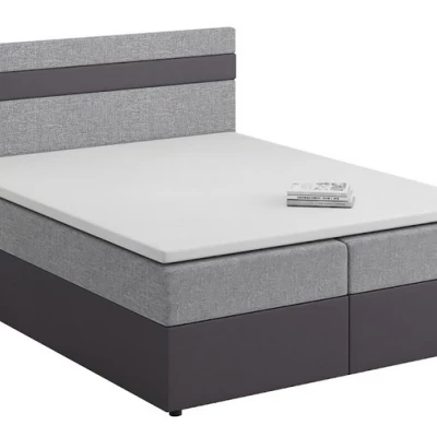 Boxspringbett mit Stauraum SISI COMFORT – 200x200, Hellgrau / Grau