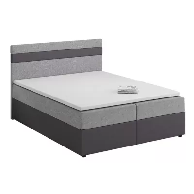 Boxspringbett mit Stauraum SISI COMFORT – 200x200, Hellgrau / Grau