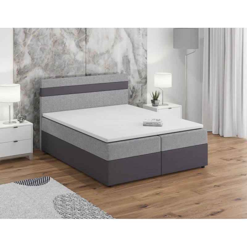 Boxspringbett mit Stauraum SISI COMFORT – 160x200, Hellgrau / Grau