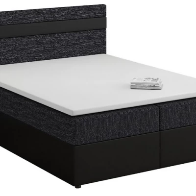 Boxspringbett mit Stauraum SISI COMFORT – 200x200, Schwarz / Schwarz