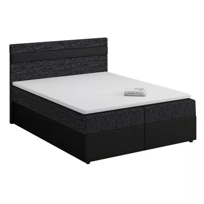 Boxspringbett mit Stauraum SISI COMFORT – 200x200, Schwarz / Schwarz