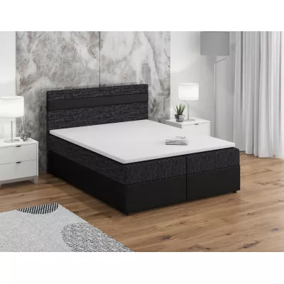 Boxspringbett mit Stauraum SISI COMFORT – 160x200, Schwarz / Schwarz