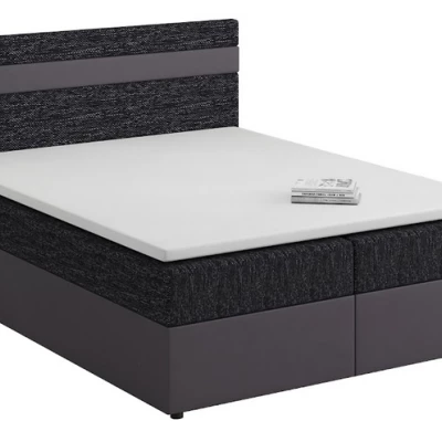 Boxspringbett mit Stauraum SISI COMFORT – 200x200, Schwarz / Grau