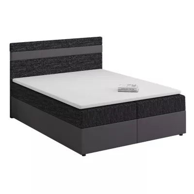 Boxspringbett mit Stauraum SISI COMFORT – 200x200, Schwarz / Grau