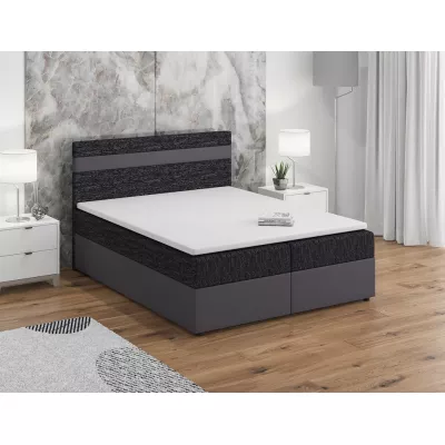 Boxspringbett mit Stauraum SISI COMFORT – 200x200, Schwarz / Grau